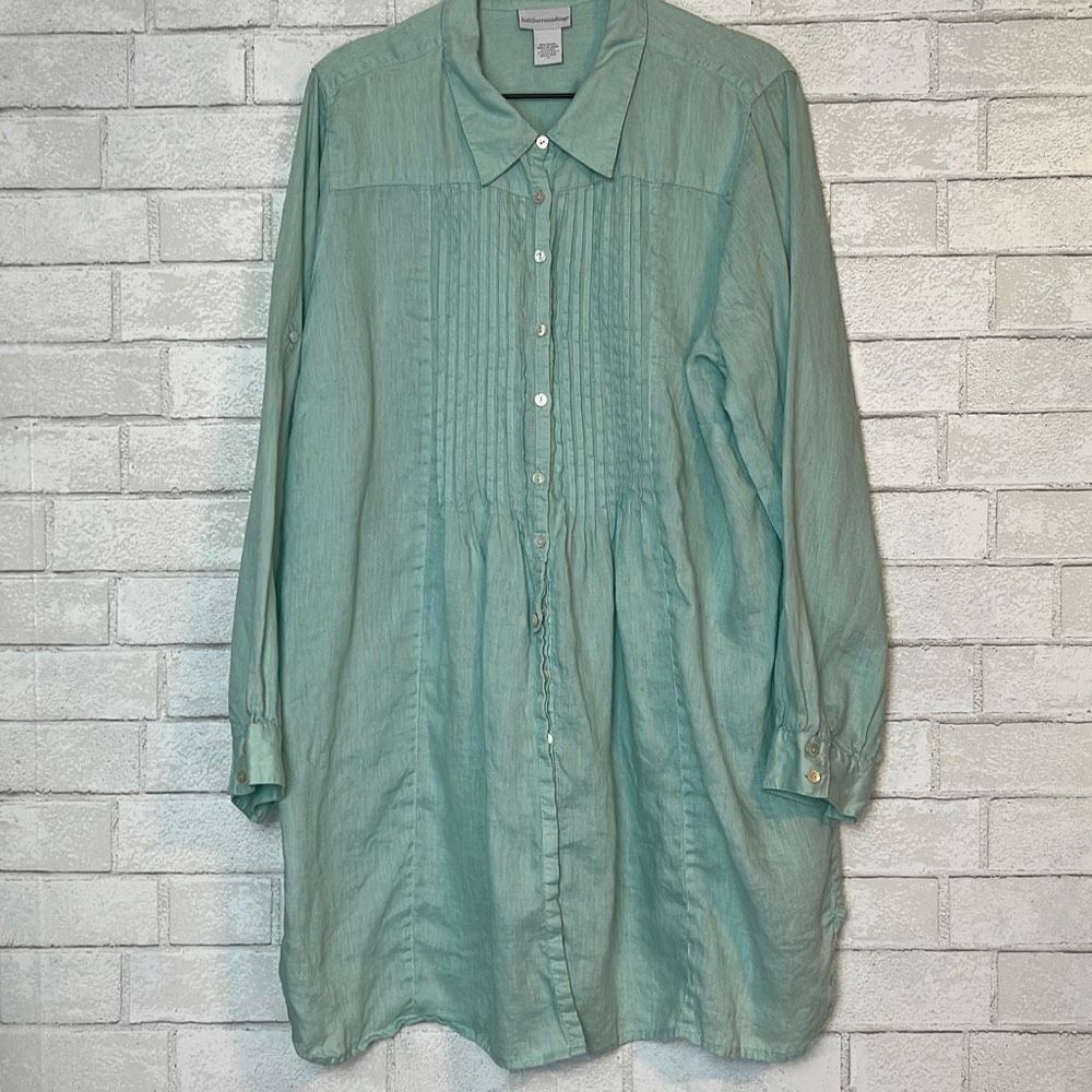 Soft Surroundings Linen Button Down Tunic 1x - image 1